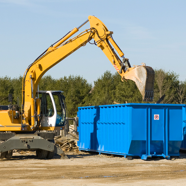 what size residential dumpster rentals are available in Fairland